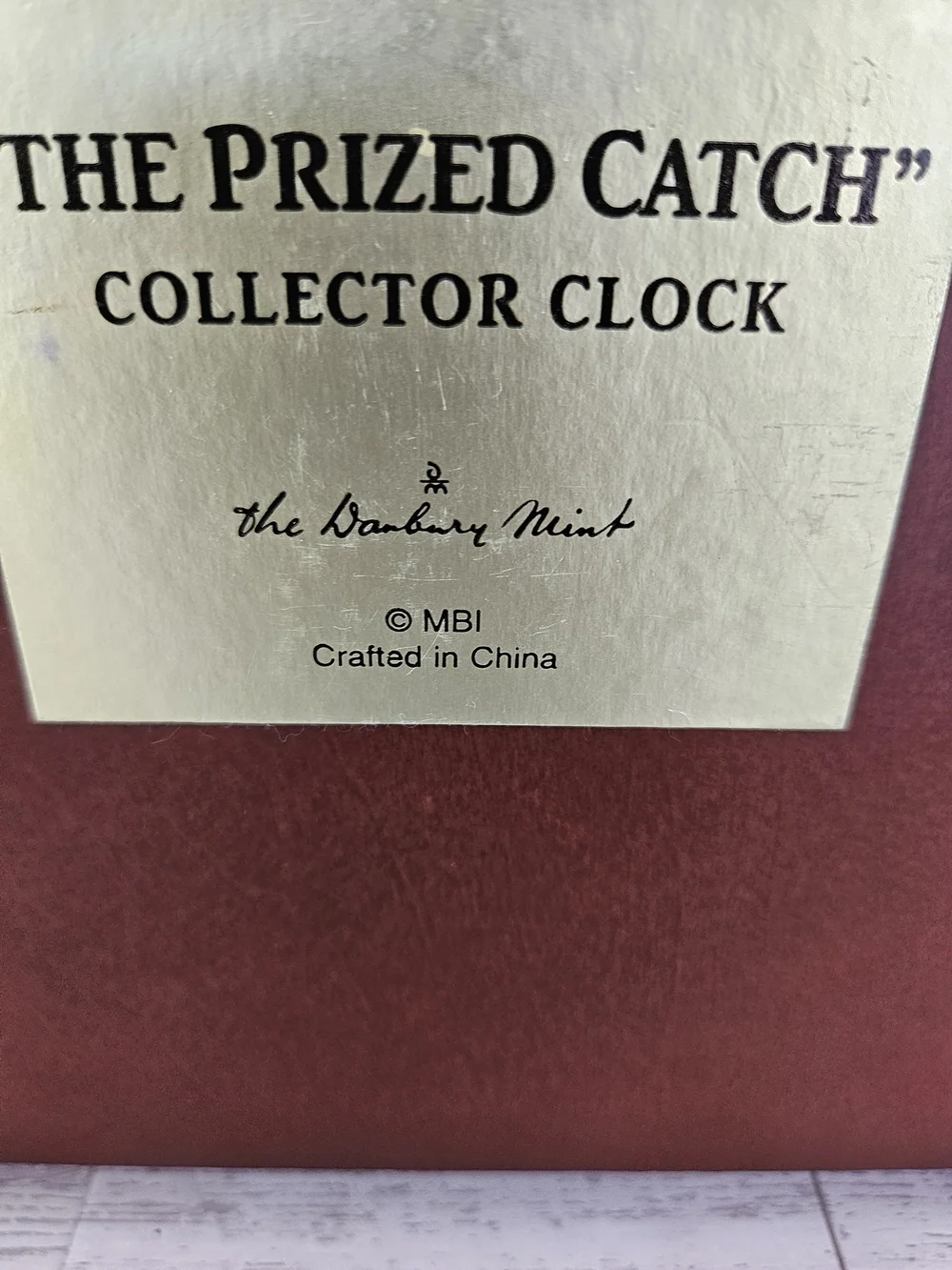 Danbury Mint The Prized Catch Wood Clock Bass Fishing Decor Vintage